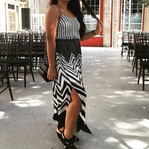 Candie’s black and white long maxi summer dress